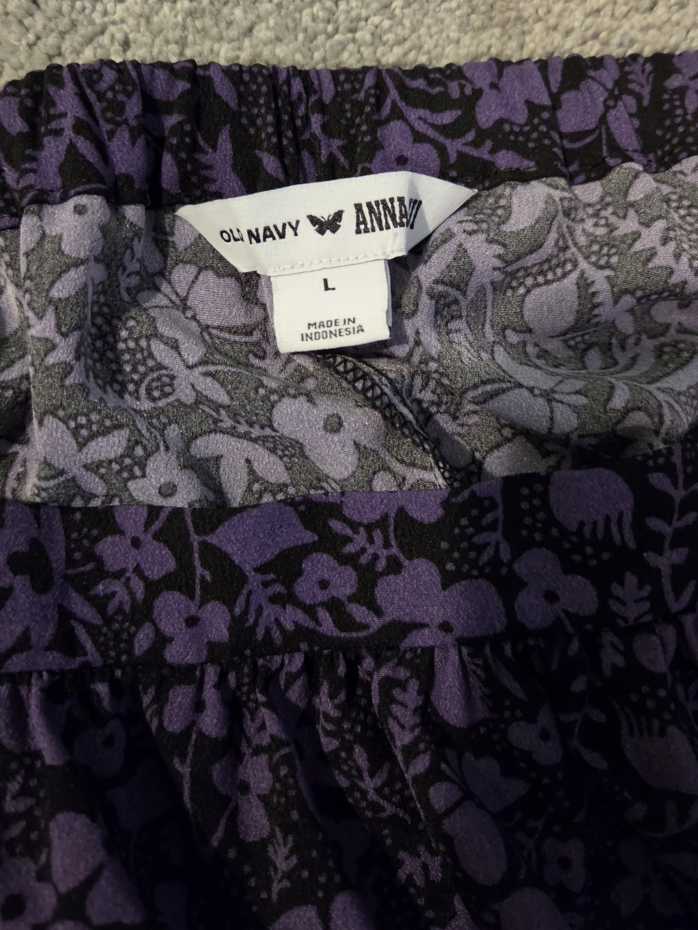 Old Navy x Anna Sui Purple Floral Tiered Midi Skirt - Picture 3 of 4
